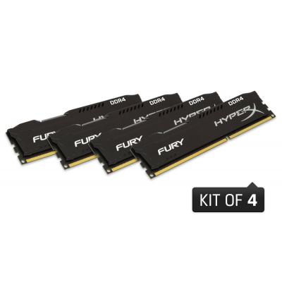 Модуль пам'яті для комп'ютера DDR4 32GB (4x8GB) 2400 MHz Fury Black Kingston Fury (ex.HyperX) (HX424C15FBK4/32) - зображення 2