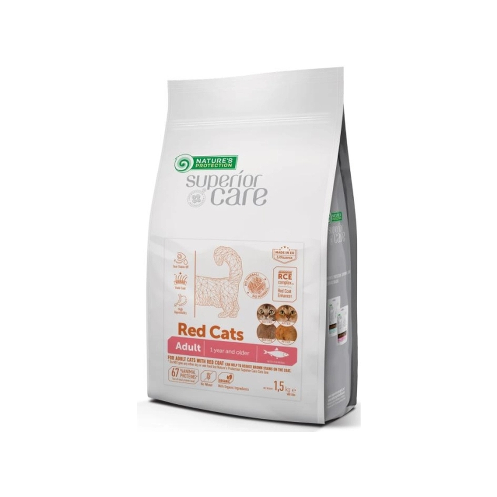Сухий корм для кішок Nature's Protection Superior Care Red Cats Grain Free Herring 1.5 кг (NPSC47631) - зображення 1