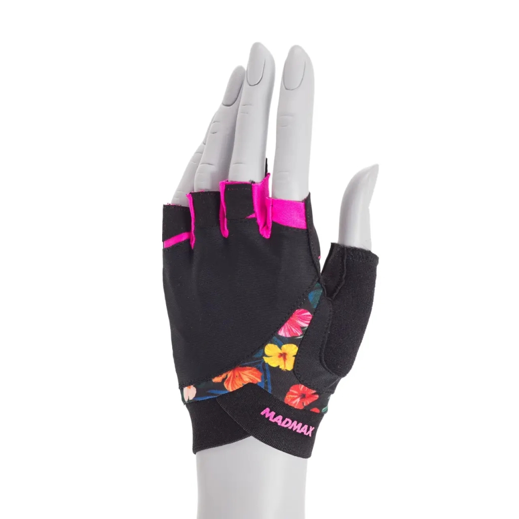 Рукавички для фітнесу MadMax MFG-770 Flower Power Gloves Black/Pink S (MFG-770_S) - зображення 1