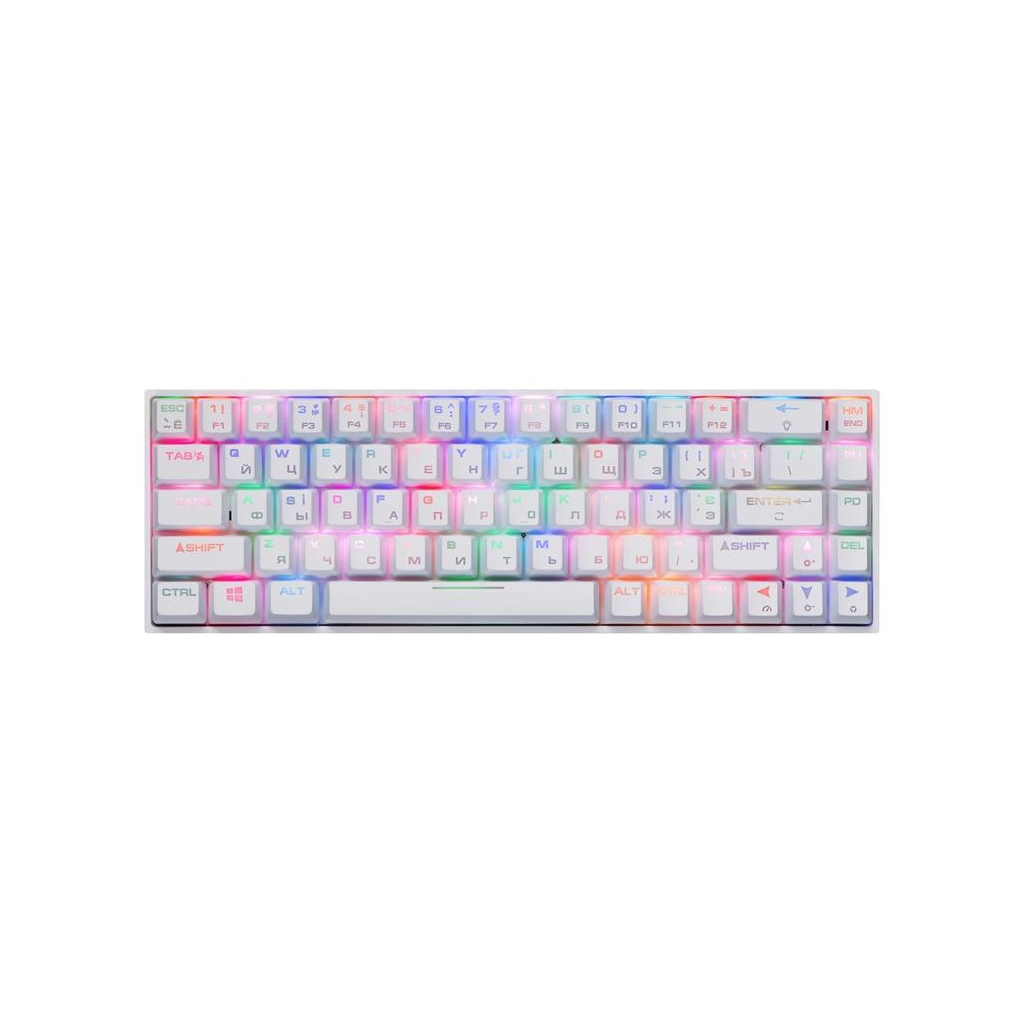 Клавіатура 2E GAMING KG370 RGB 68key Gateron Red Switch USB White (2E-KG370UWT-RD) - зображення 1