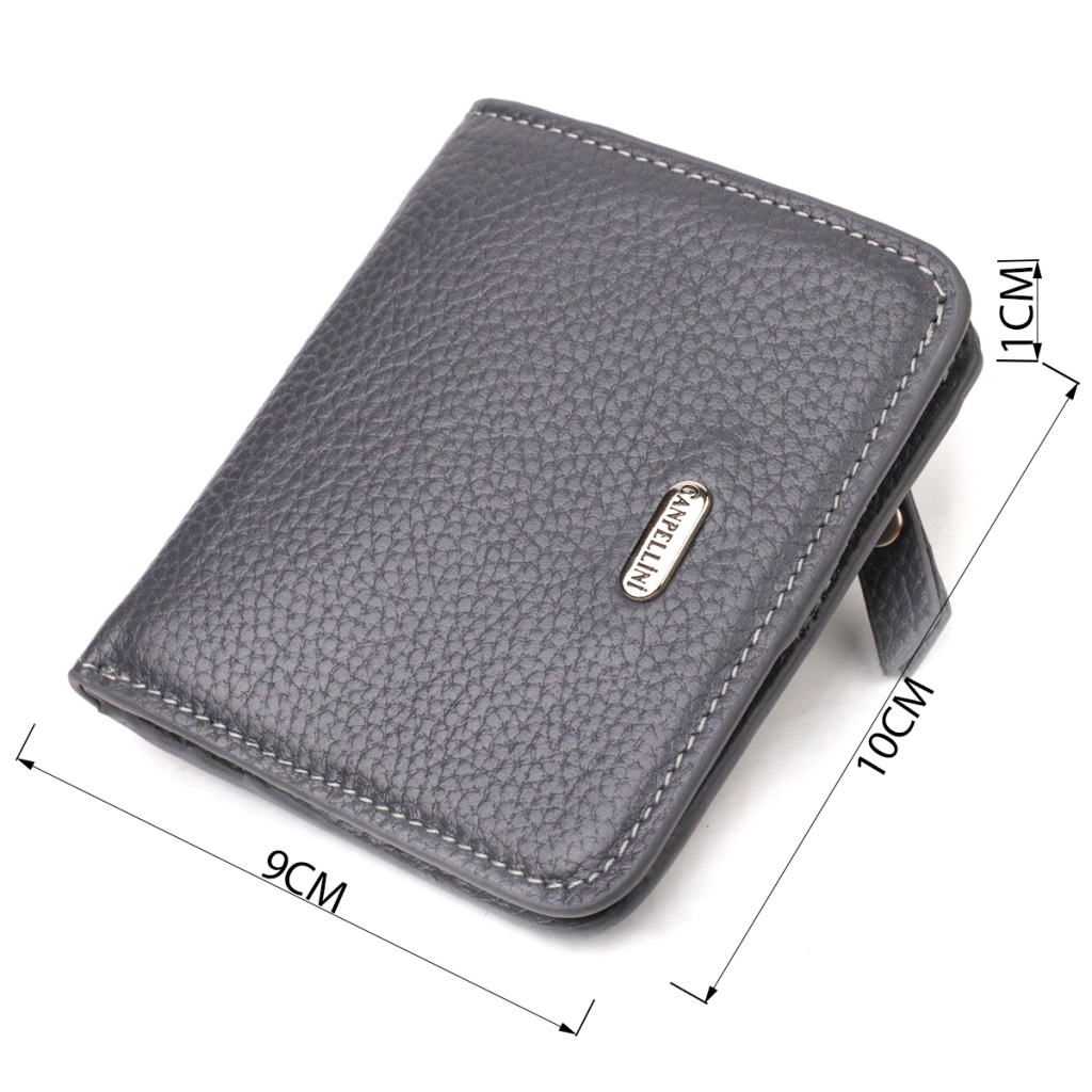 Гаманець Canpellini З натуральної шкіри флотар Сірий (21801) - зображення 3