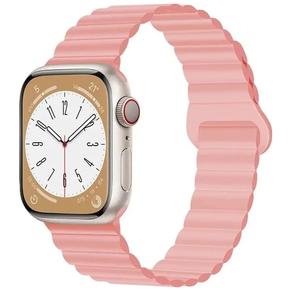 Ремінець до смарт-годинника Drobak Silicone Magnetic Link для Apple Watch All Series 38/40/41mm Pink sand (898921) - зображення 1