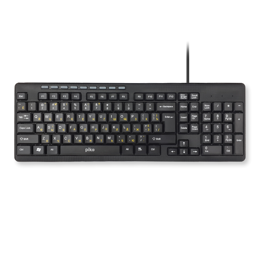 Клавіатура Piko KB-108 USB Black (1283126467103) - зображення 1