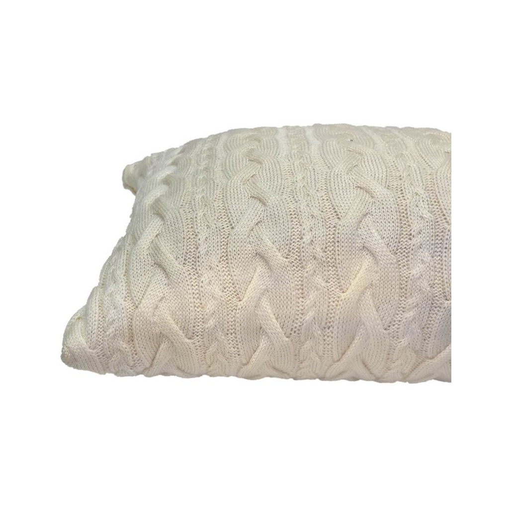 Подушка Прованс декоративна в'язана Коса молочна 30х45 (4823093436909) - зображення 2