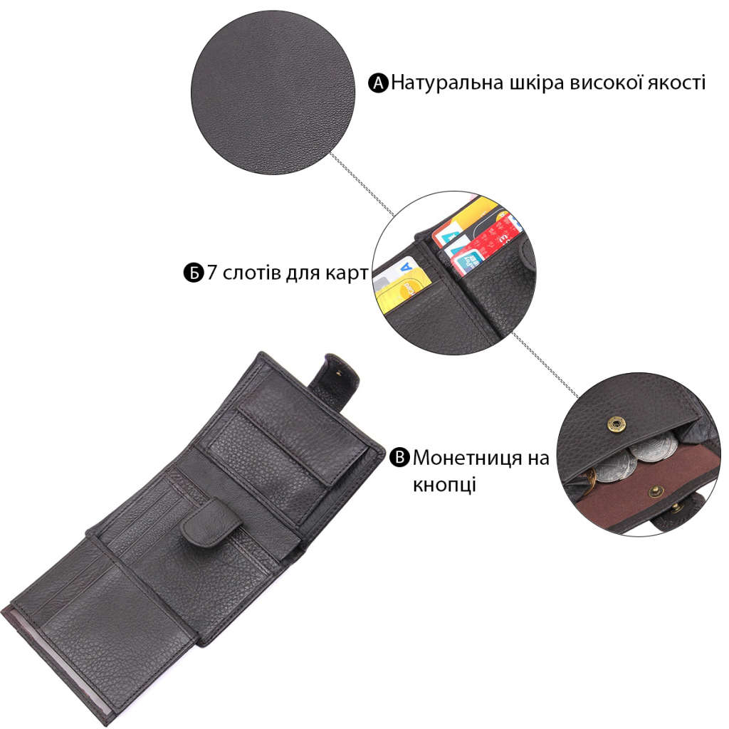 Гаманець Vintage Чорний (14497) - изображение 4