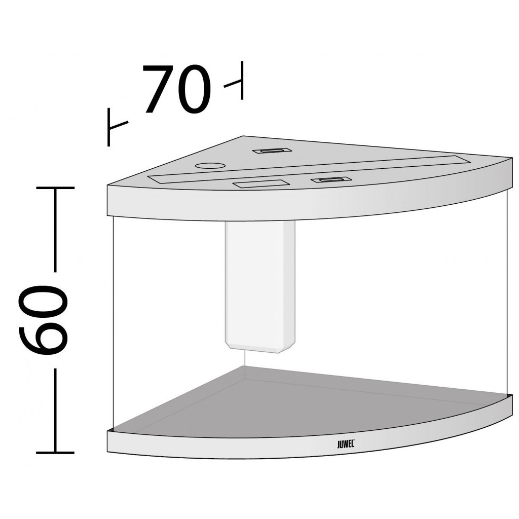 Акваріум Juwel Trigon 190 LED 99x60x70 см 190 л кутовий (чорний) (4022573163506) - зображення 2