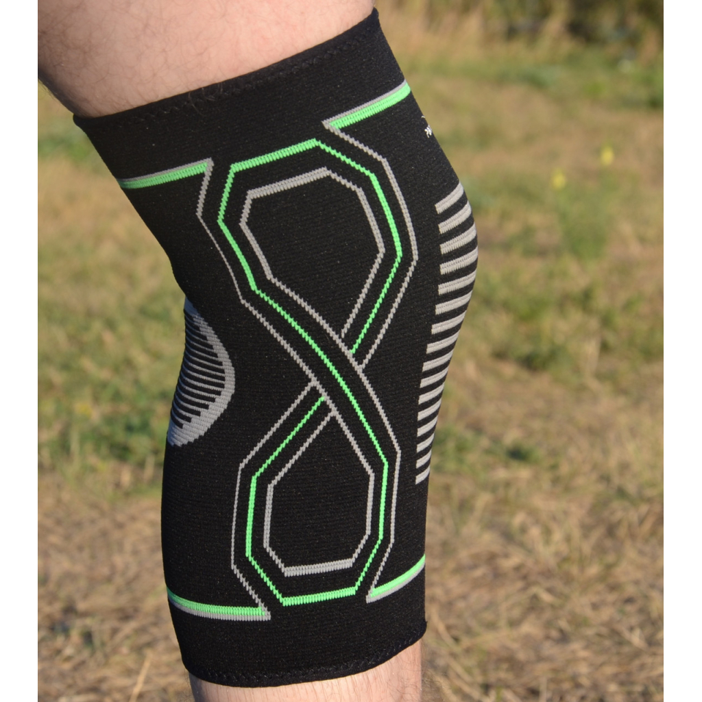 Фіксатор коліна PowerPlay PP-4099 Knee Support Чорно/Зелені S/M (PP_4099_S/M_Bl/Green) - зображення 7