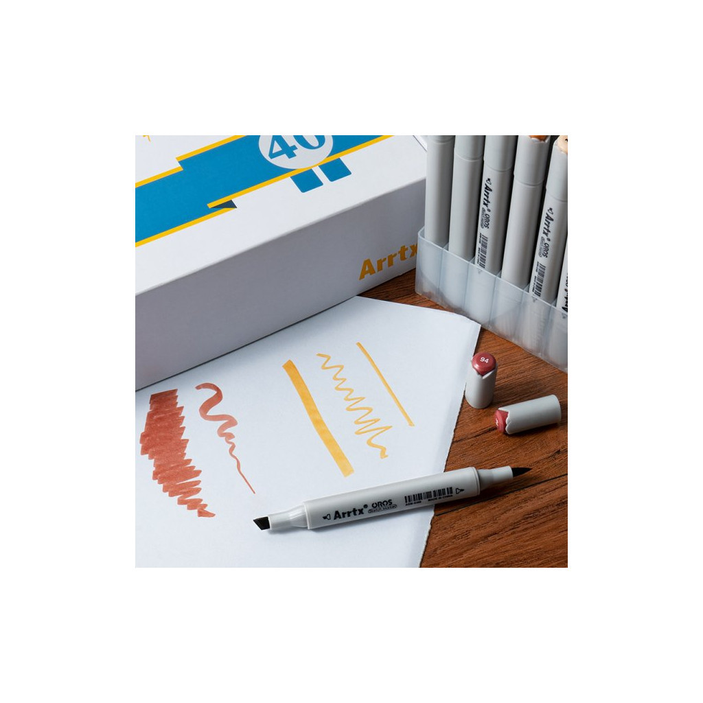 Художній маркер Arrtx Спиртові Oros ASM-03YL 40 кольорів, жовті відтінки (LC302499) - picture 2