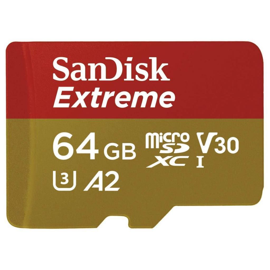 Карта пам'яті SanDisk 64GB microSD class 10 UHS-I U3 A2 EXTREME (SDSQXA2-064G-GN6AA) - зображення 2