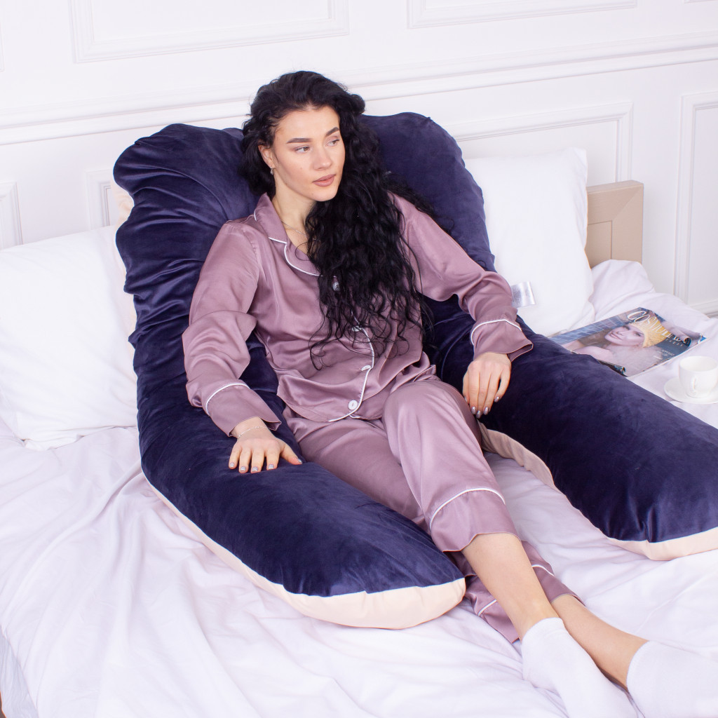 Подушка MirSon для вагітних та відпочинку Velvet Line №8022 U-подібна Ruellia (2200006178545) - изображение 5