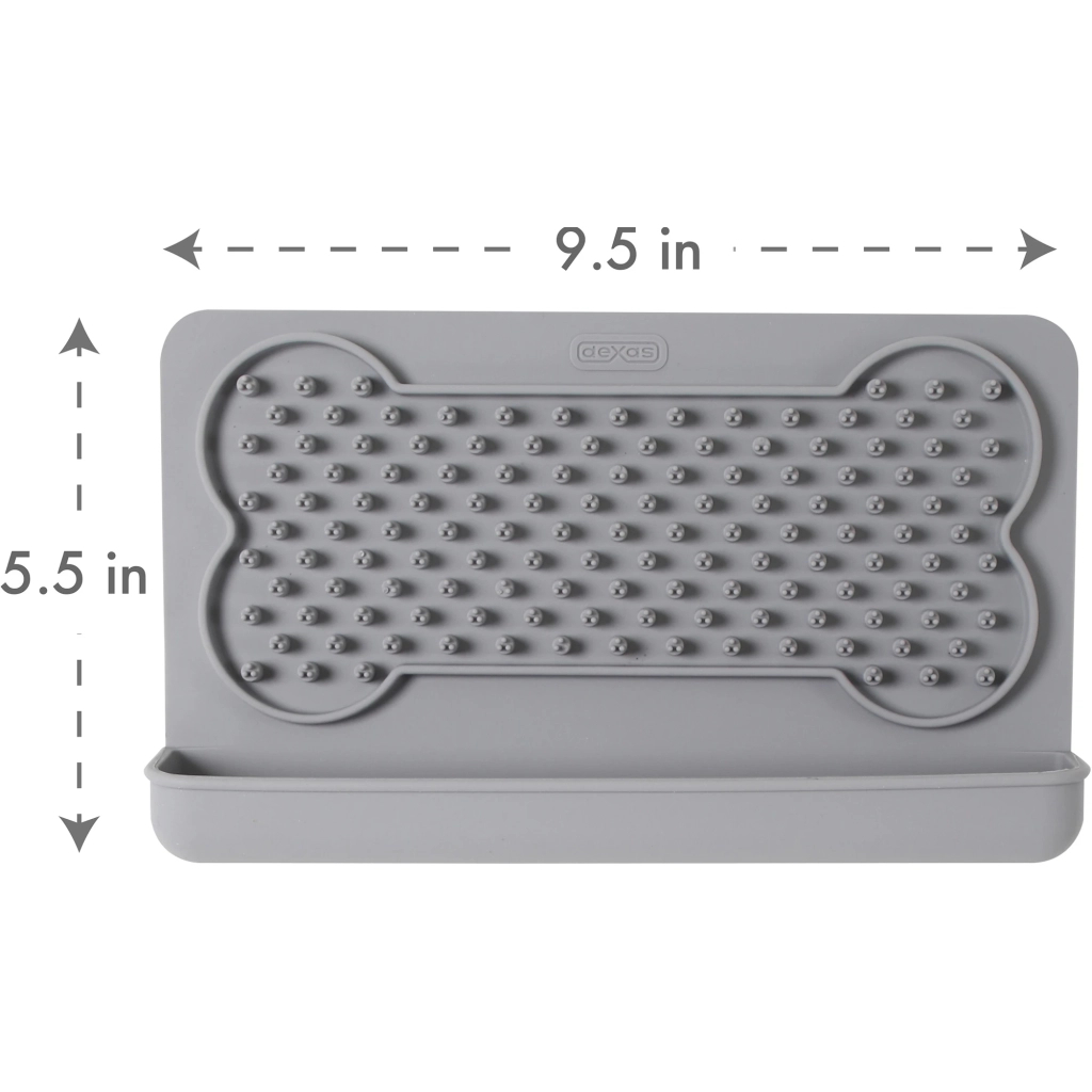 Посуд для собак Dexas Килимок для злизування ласощів горизонтальний (світло сірий) (0084297309992) - зображення 4