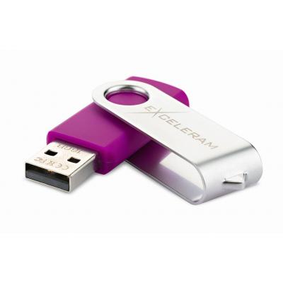 USB флеш накопичувач eXceleram 8GB P1 Series Silver/Purple USB 2.0 (EXP1U2SIPU08) - зображення 2