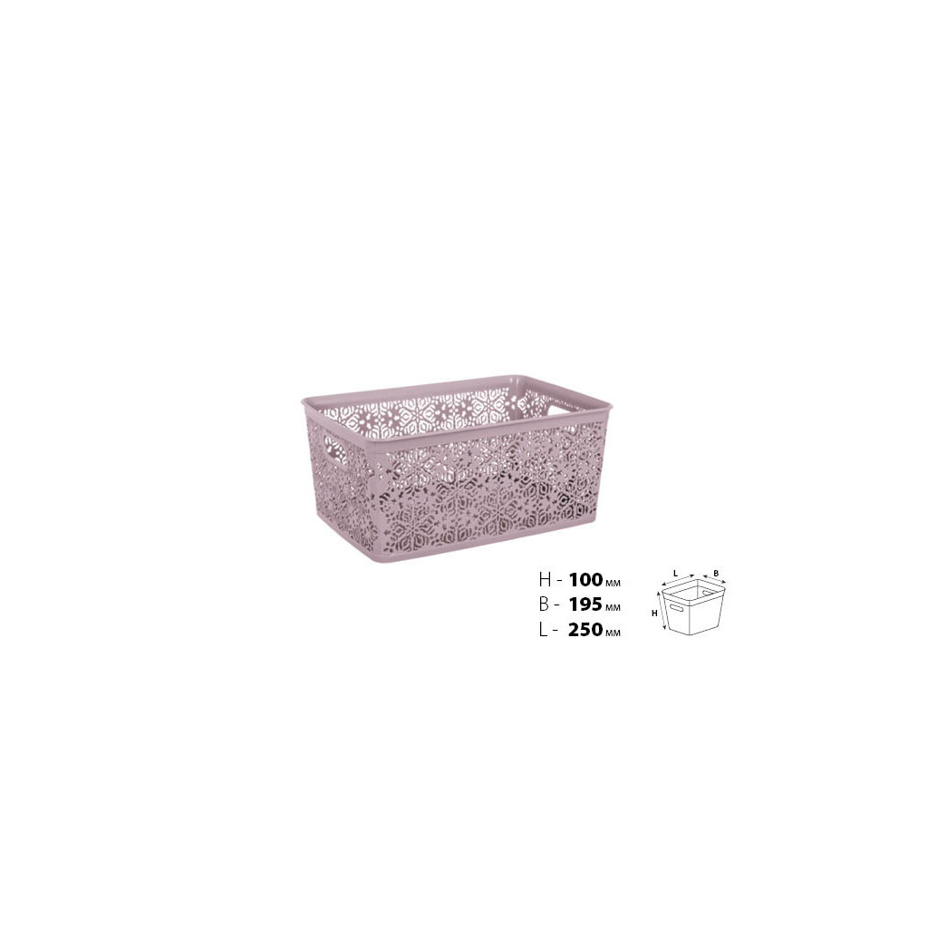 Кошик для зберігання Violet House 0501 1 Ажур Powder 5 л (0501 1 Ажур POW б/кр. 5 л) - зображення 2
