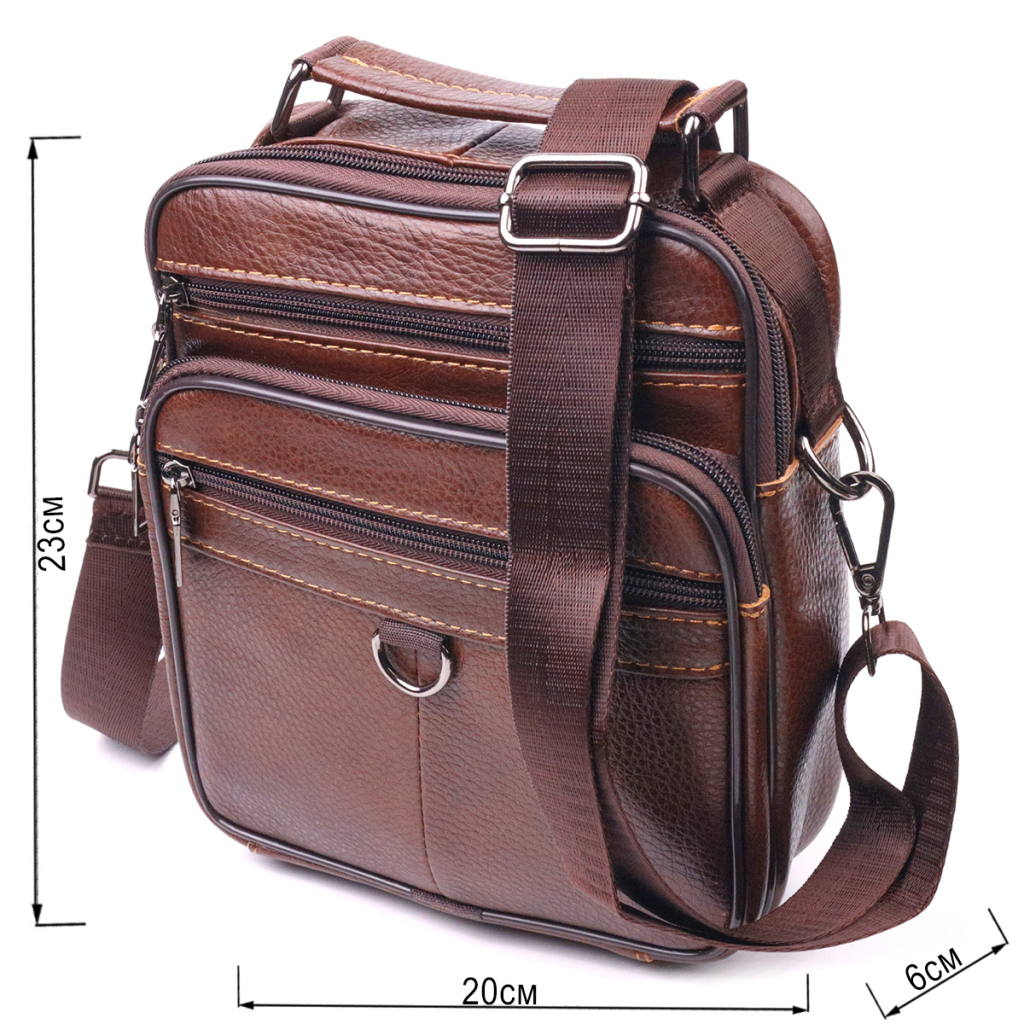 Сумка Vintage З натуральної шкіри Коричнева (21279) - зображення 3