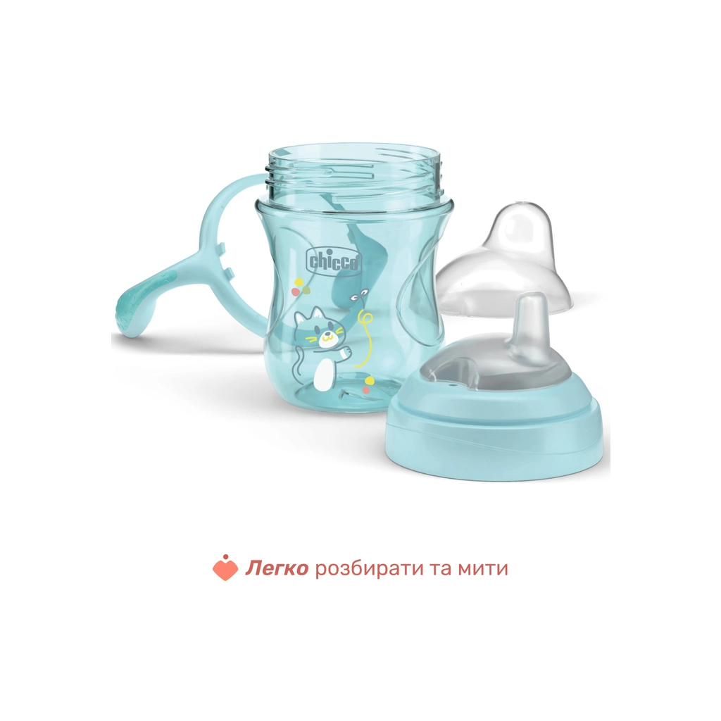Поїльник-непроливайка Chicco Transition Cup 200 мл. від 4 місяців (блакитна) (06911.25) - зображення 5