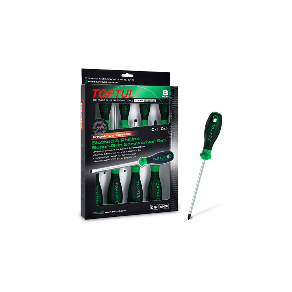 Набір викруток Toptul 8 шт. PRO-PLUS SERIES (GFE-0801) - зображення 1