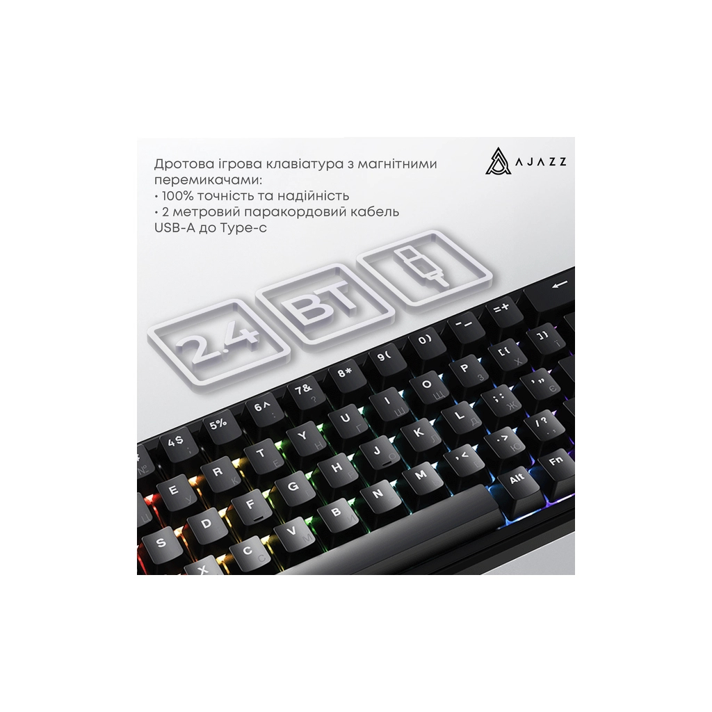 Клавіатура Ajazz AK680 MAX Magnetic Switch RGB USB Black (AK680-WM-B-A) - зображення 7