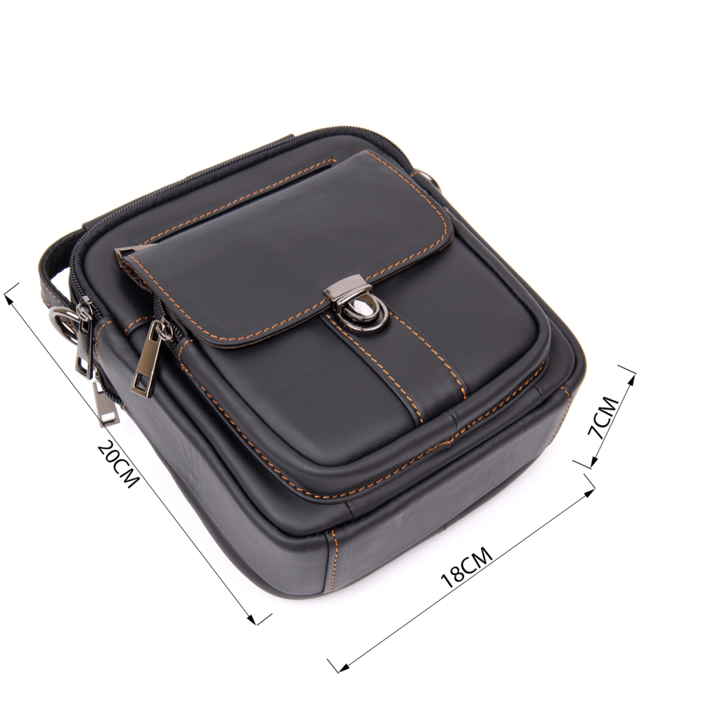 Сумка Vintage На два відділення Чорна (20395) - зображення 3