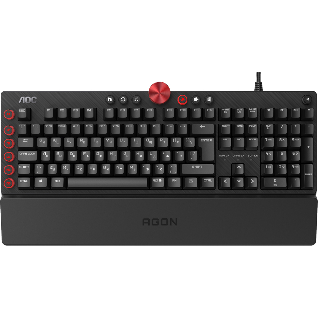 Клавіатура AOC AGK700 RGB Cherry MX Red USB Black (AGK700DR2R) - зображення 1