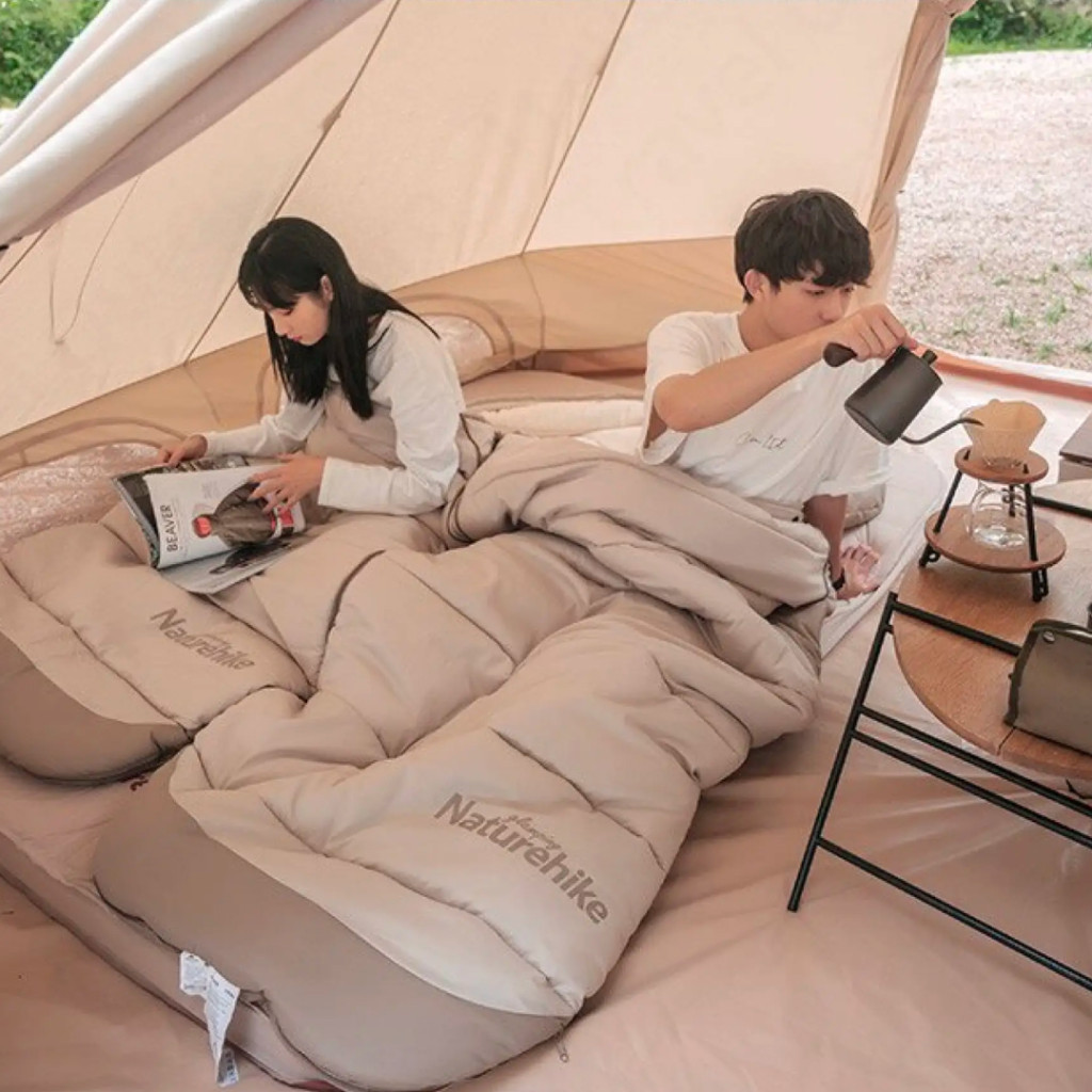 Спальний мішок Naturehike з капюшоном B400 NH21MSD11 Beige (6927595788301) - зображення 8