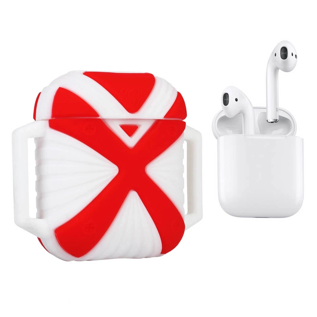 Чохол для навушників X-HuWei i-Smile для Apple AirPods IPH1443 Red+White (702334) - изображение 3