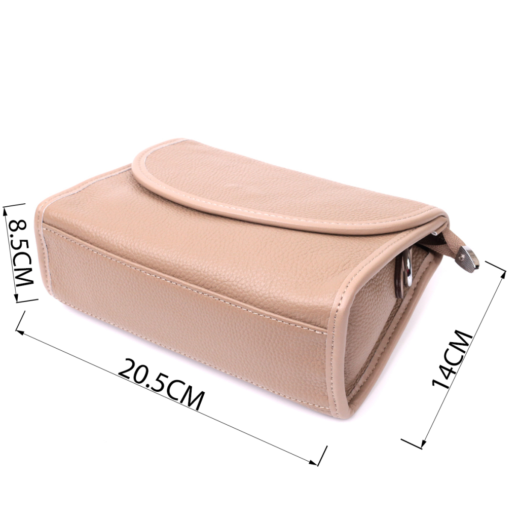 Сумка Vintage Шкіряна жіноча з напівкруглим клапаном Бежева (22257) - зображення 4