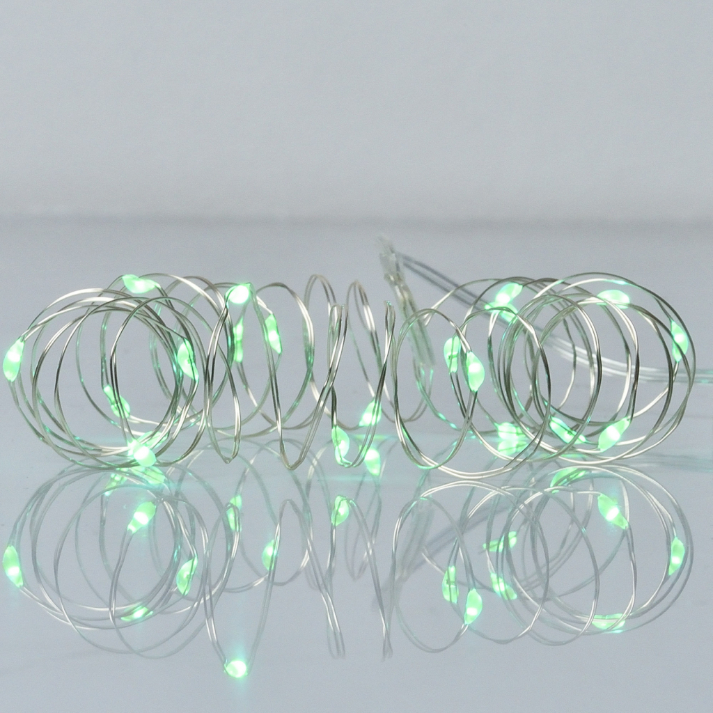 Гірлянда YES! Fun Нитка на мідному дроті 20 LED Зелена 2 м Статична На батарейках (975026) - зображення 1