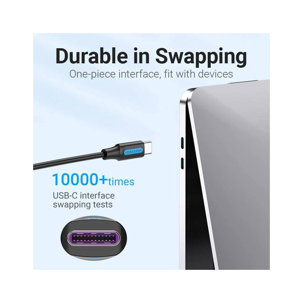 Дата кабель USB-C to USB-C 1.0m 2.0 100W VENTION (COTBF) - зображення 5