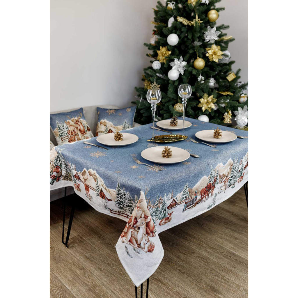 Скатертина Прованс гобеленова Блакитне сяйво 135х180см (4823093450219) - зображення 5