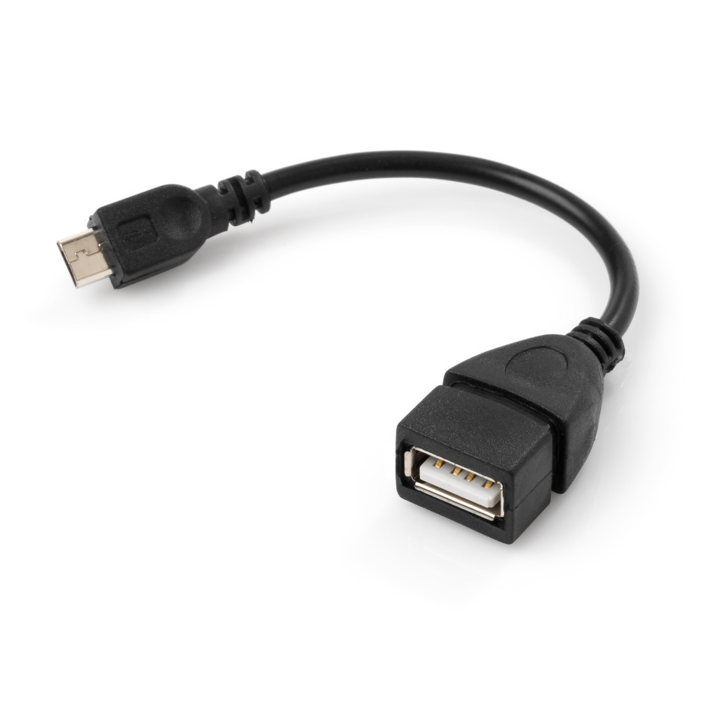 Перехідник OTG USB 2.0 AF to Micro 5P 0.15m Vinga (VCPDCOTGMBK) - зображення 1