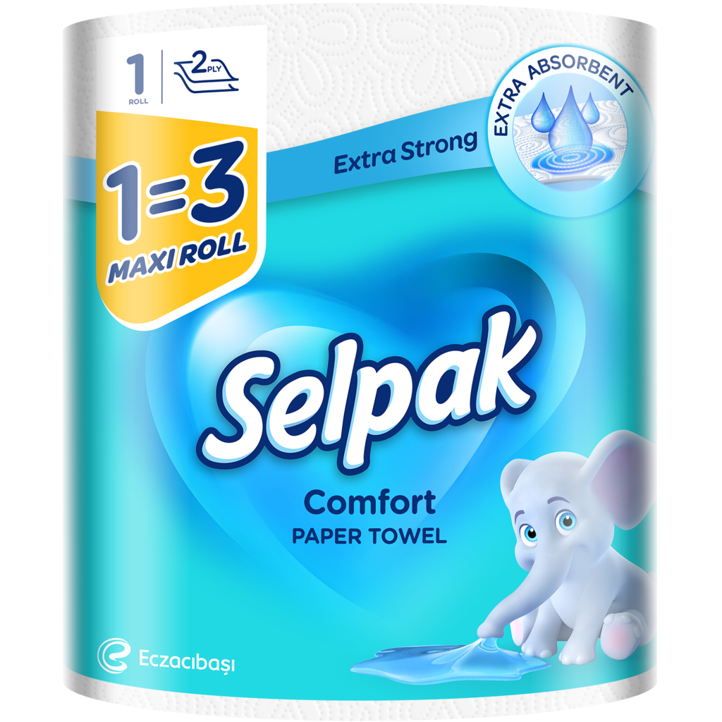 Паперові рушники Selpak Comfort Maxi 1=3 2 шари 1 рулон (8690530005570) - зображення 1