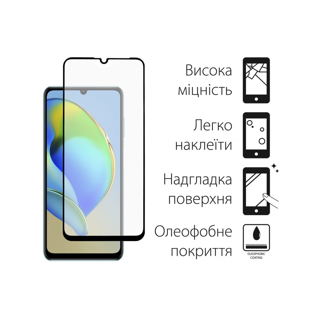 Скло захисне Dengos Full Glue ZTE Blade V40 Vita (black) (TGFG-285) - зображення 2