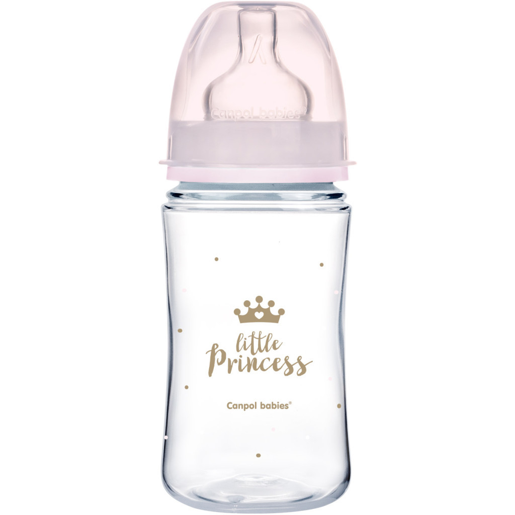 Пляшечка для годування Canpol babies Royal Baby з широким отвором 240 мл Рожева (35/234_pin) - зображення 1