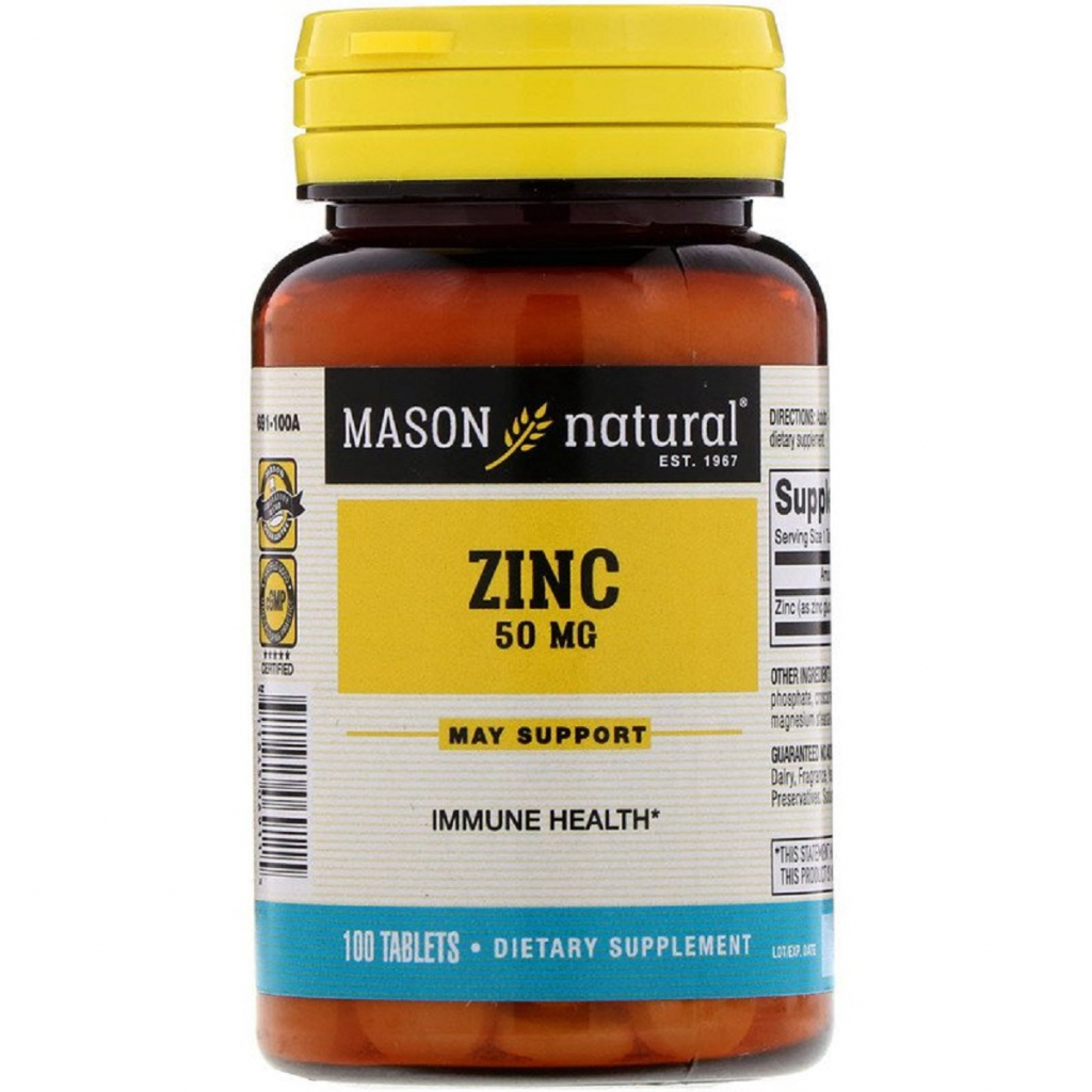 Мінерали Mason Natural Цинк 50 мг, Zinc, 100 таблеток (MAV06911) - зображення 1