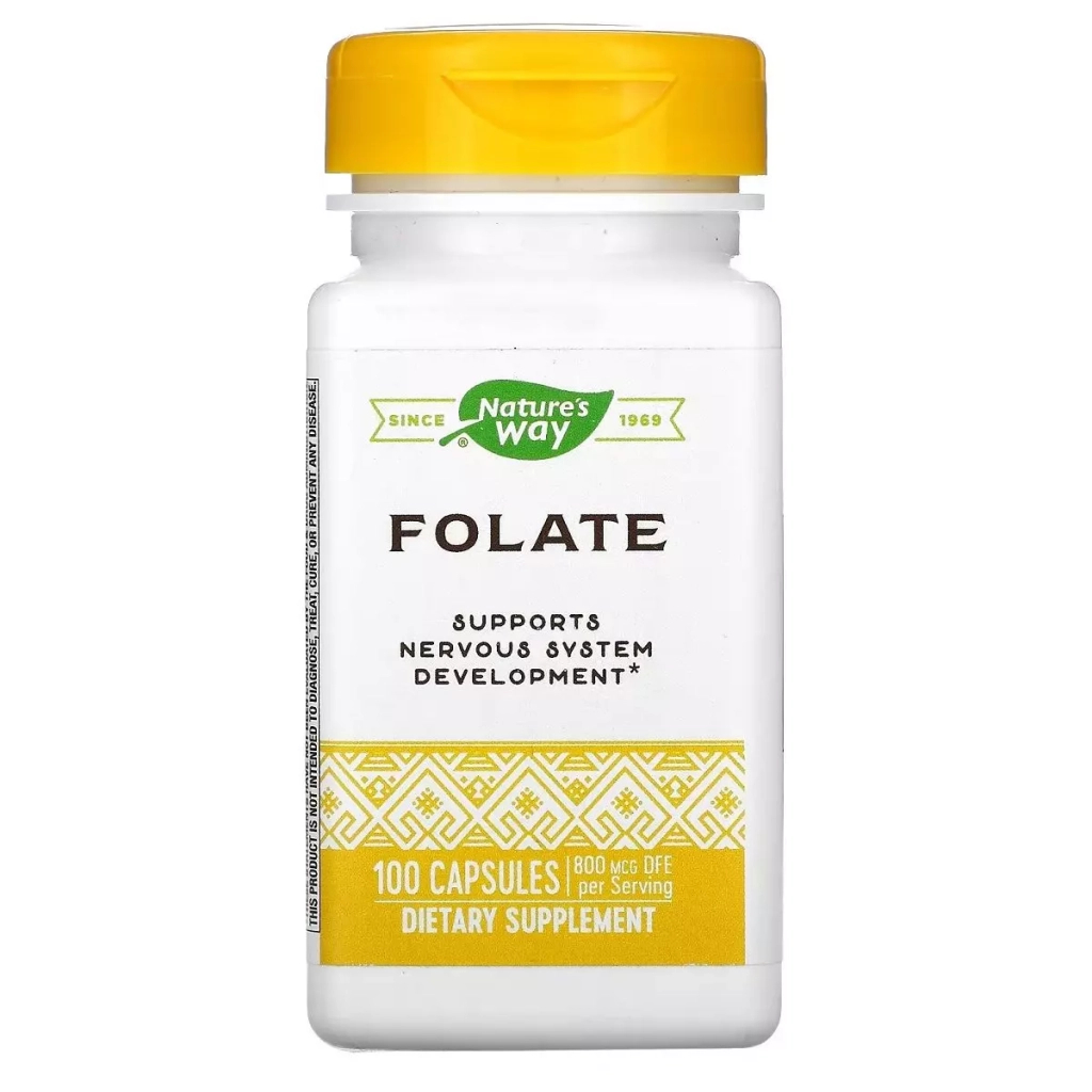 Вітамін Nature's Way Фолат, 800 мкг, Folate, 100 капсул (NWY-40451) - зображення 1