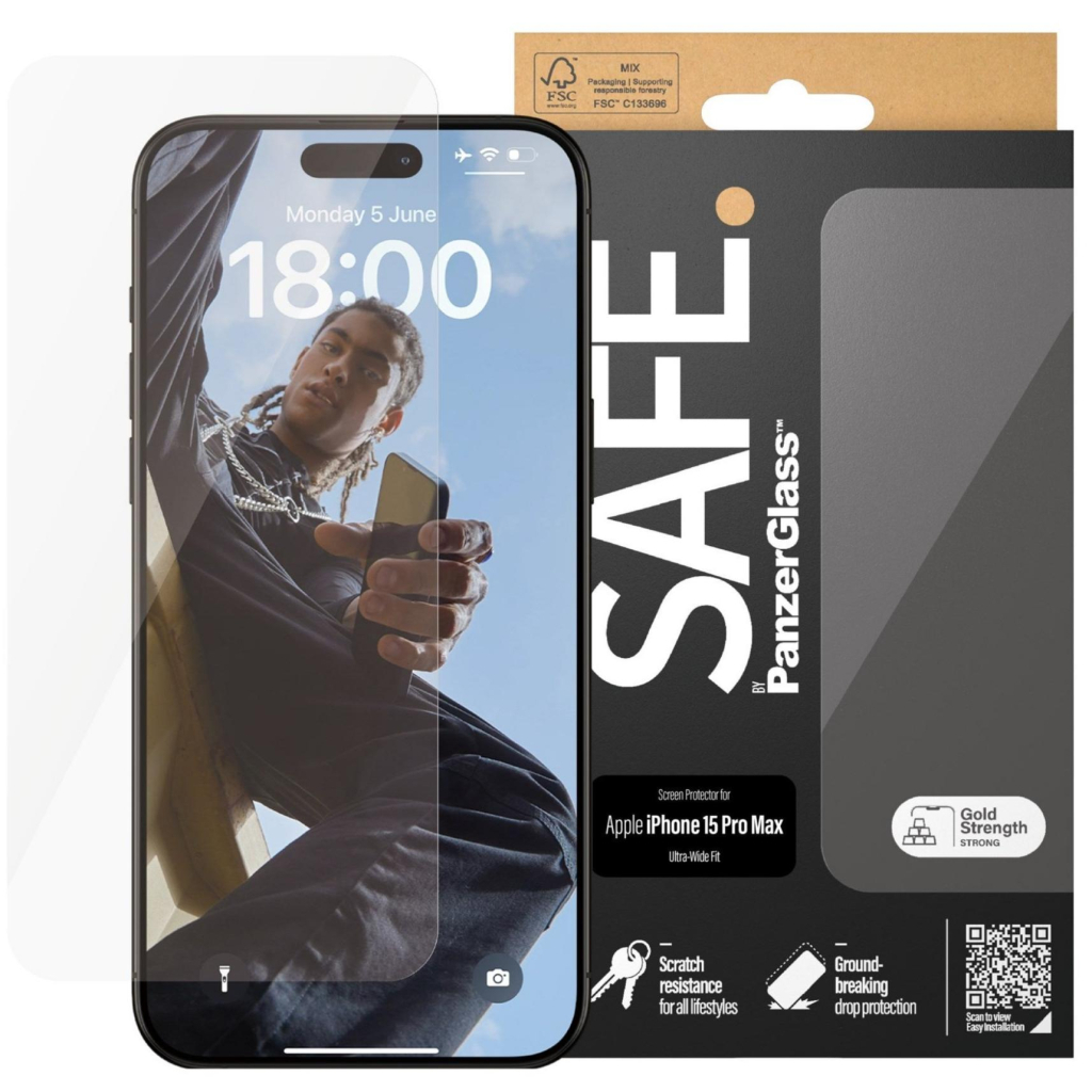 Скло захисне PANZERGLASS iPhone 15 Pro Max Ultra-Wide Fit (PG_SAFE95537) - зображення 1