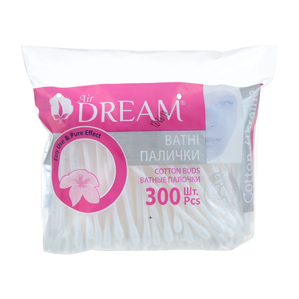 Ватні палички Air Dream В пакеті 300 шт. (4820194350318) - зображення 1
