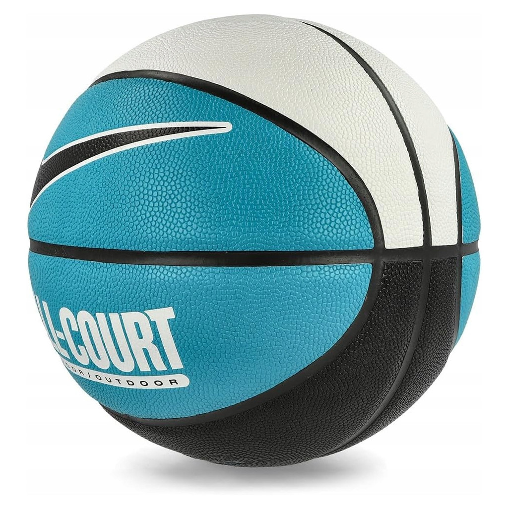 М'яч баскетбольний Nike Everyday All Court 8P Deflated чорний, білий, бірюзовий Уні 7 N.100.4369.110.07 (887791750679) - изображение 3