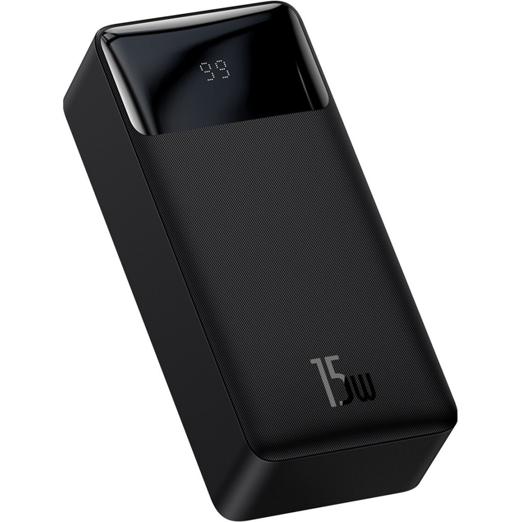 Батарея універсальна Baseus Bipow 30000mAh, 15W, USB-C/3A, 2*USB-A/3A(max.), +cable, black (PPBD050201) - зображення 2