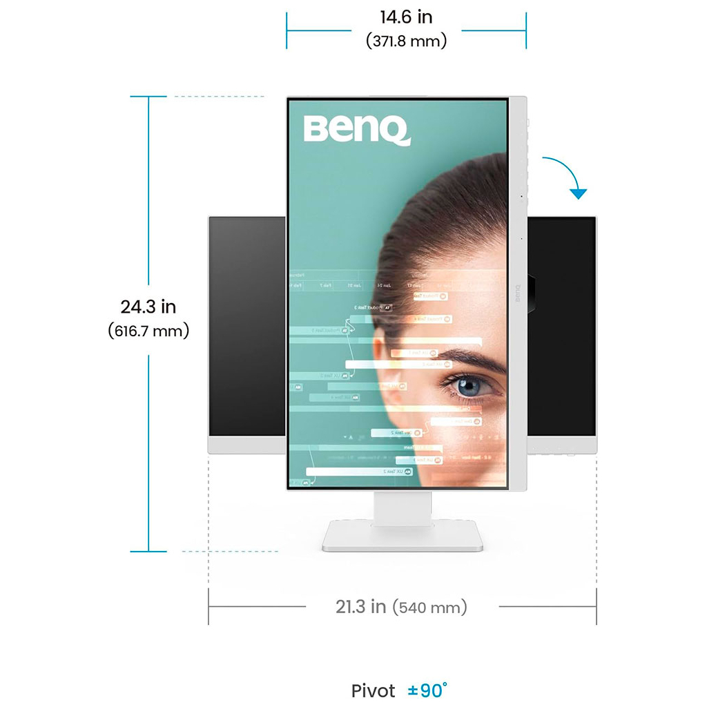 Монітор BenQ GW2486TC WHITE - зображення 7