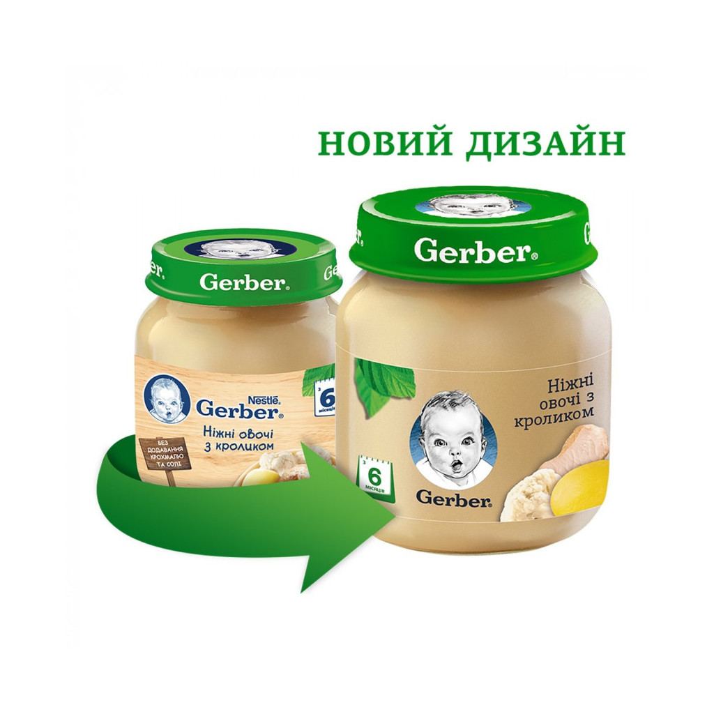Дитяче пюре Gerber Ніжні овочі з кроликом 130 г (7613036011259) - изображение 2