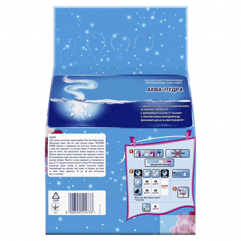 Пральний порошок Gala Аква-Пудра Французький аромат 1.8 кг (8006540514733) - зображення 3