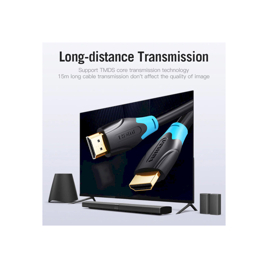 Кабель мультимедійний HDMI M to HDMI M 8.0m V2.0 4K60Hz Vention (AACBK) - picture 6