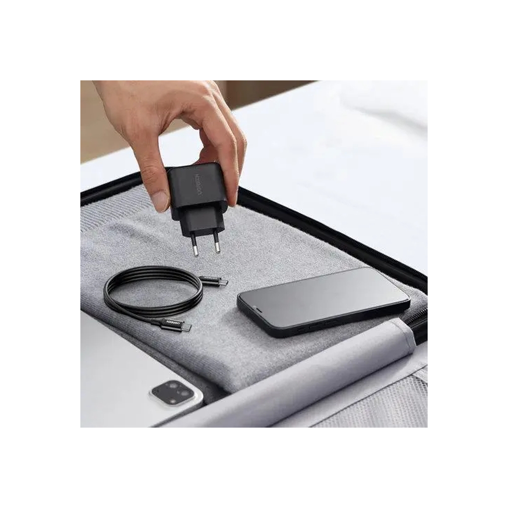 Зарядний пристрій Ugreen USB-C PD25W + cable USB-C to USB-C 2.0m CD250 black (50581) - зображення 3