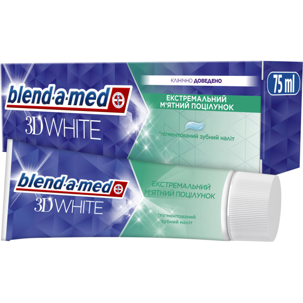 Зубна паста Blend-a-med 3D White Екстремальний м'ятний поцілунок 75 мл (8006540792162) - изображение 1