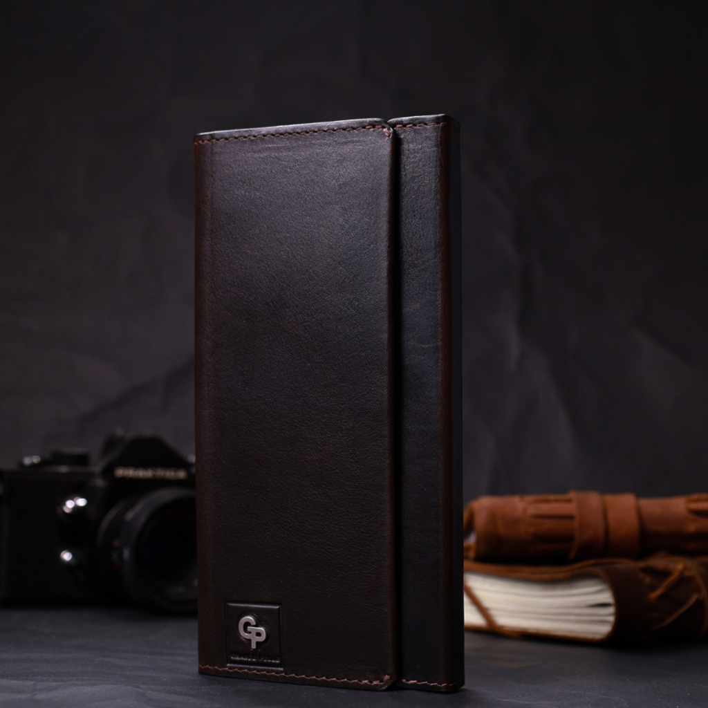 Гаманець Grande Pelle З відділенням для телефону З натуральної шкіри Коричневий (11645) - зображення 9