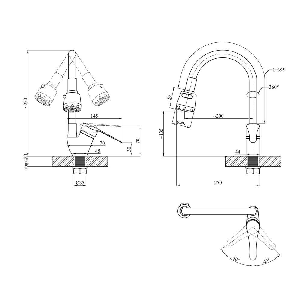 Змішувач Agua Sevilla-C039AZU (CV033908) - зображення 7
