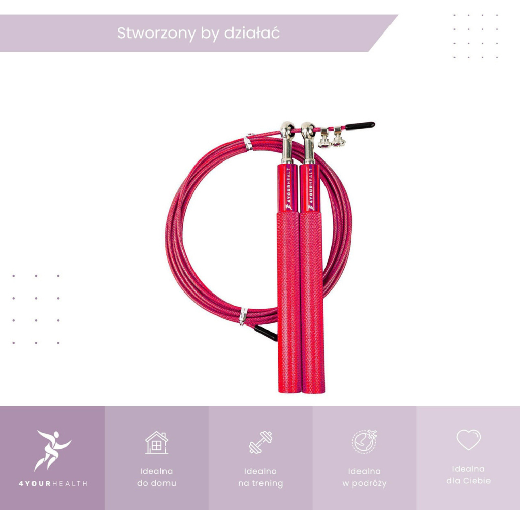 Скакалка 4yourhealth Jump Rope Premium 0194 швидкісна 3м Червона (4YH_0194_Red) - изображение 6