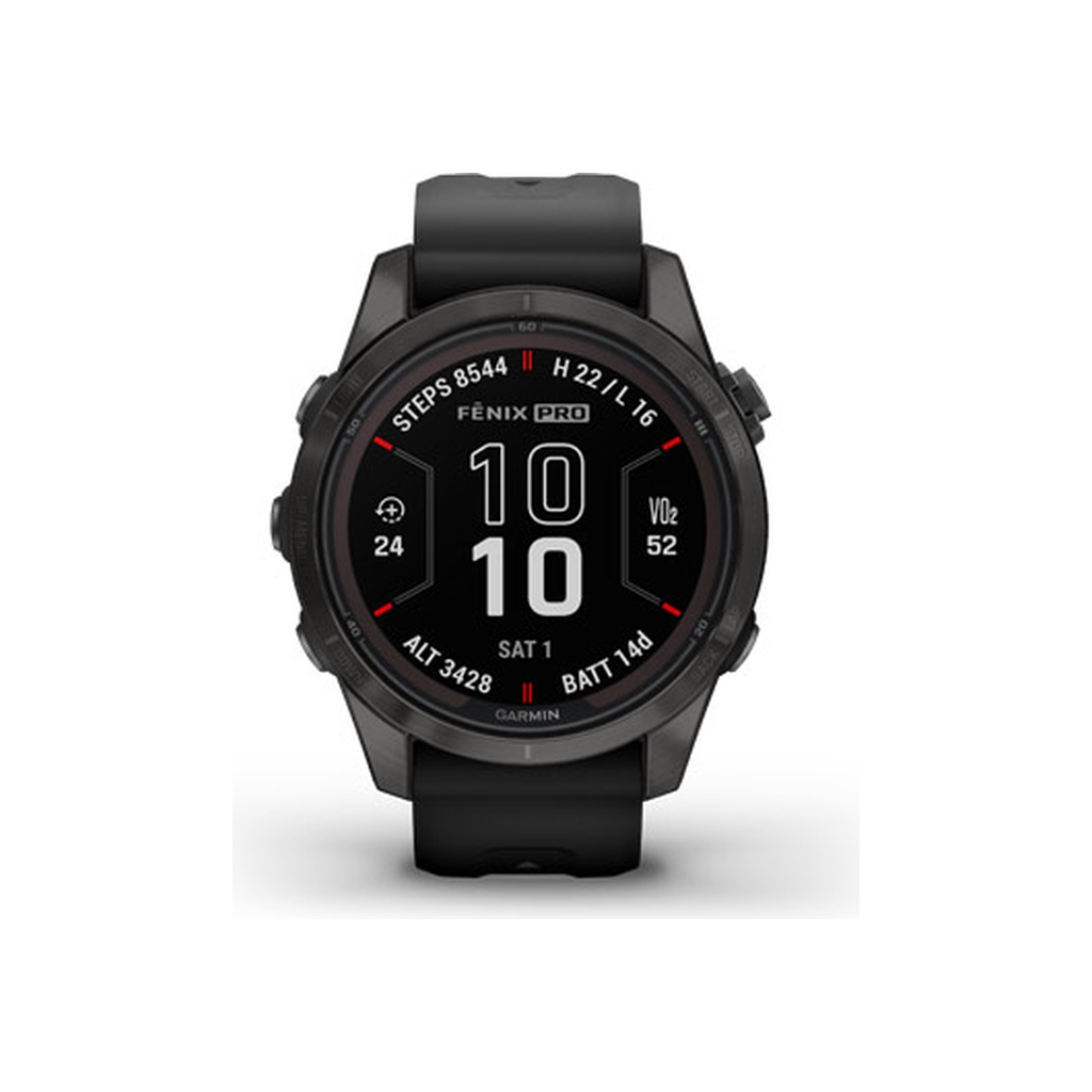 Смарт-годинник Garmin fenix 7S Pro Saph Solar, Carbon Gray Ti w/ Black Band, GPS (010-02776-11) - зображення 2