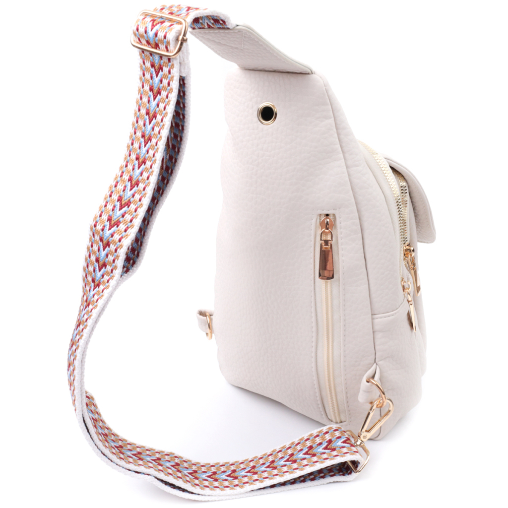 Сумка Vintage Жіноча з однією лямкою через плече з крупнозернистої екошкіри Молочна (22761) - зображення 2